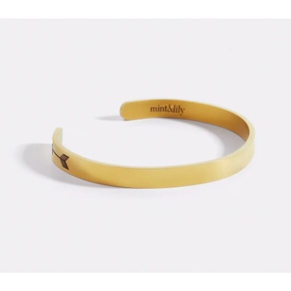 RETAIL $80 Mint & Lilly I AM THE STORM Gold open cuff bracelet*GIFT pouch - Picture 2 of 3